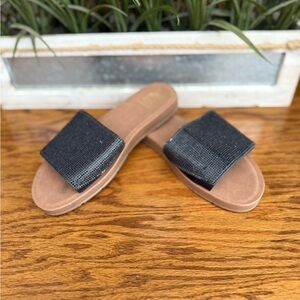 C&C California Black and Brown Slide Sandals